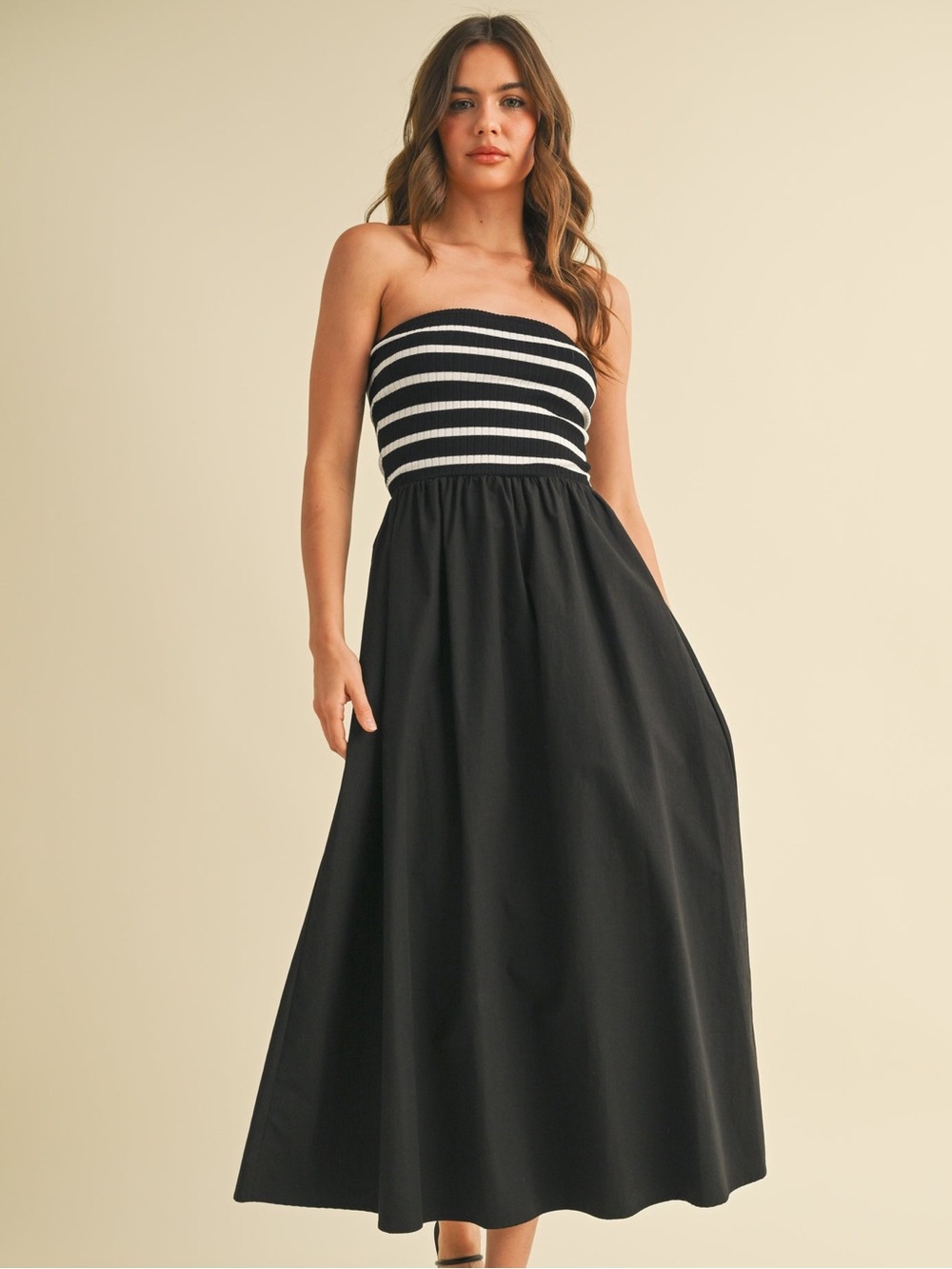 [Pink Blush] Strapless Maxi Dress